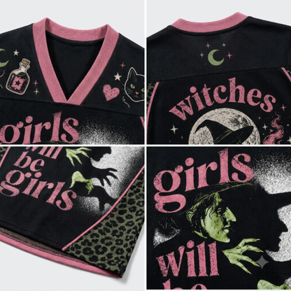 Chaotic Club Girls Will Be Girls Witchy Feminist Long Sleeve Jersey