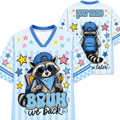 ChaoticClub Bruh We Back To School Raccoon Mesh Jersey