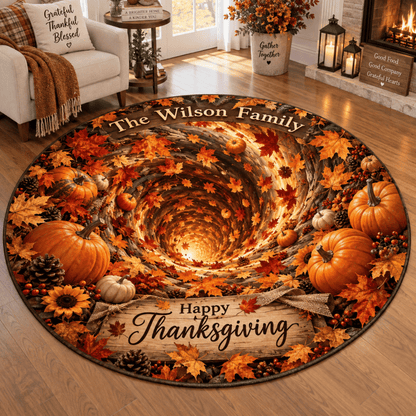 Chaotic Club Personalized Thanksgiving 3D Spiral Staircase Rug
