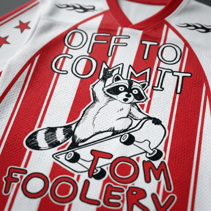 ChaoticClub Off To Commit Tomfoolery Raccoon On Skateboard Mesh Jersey