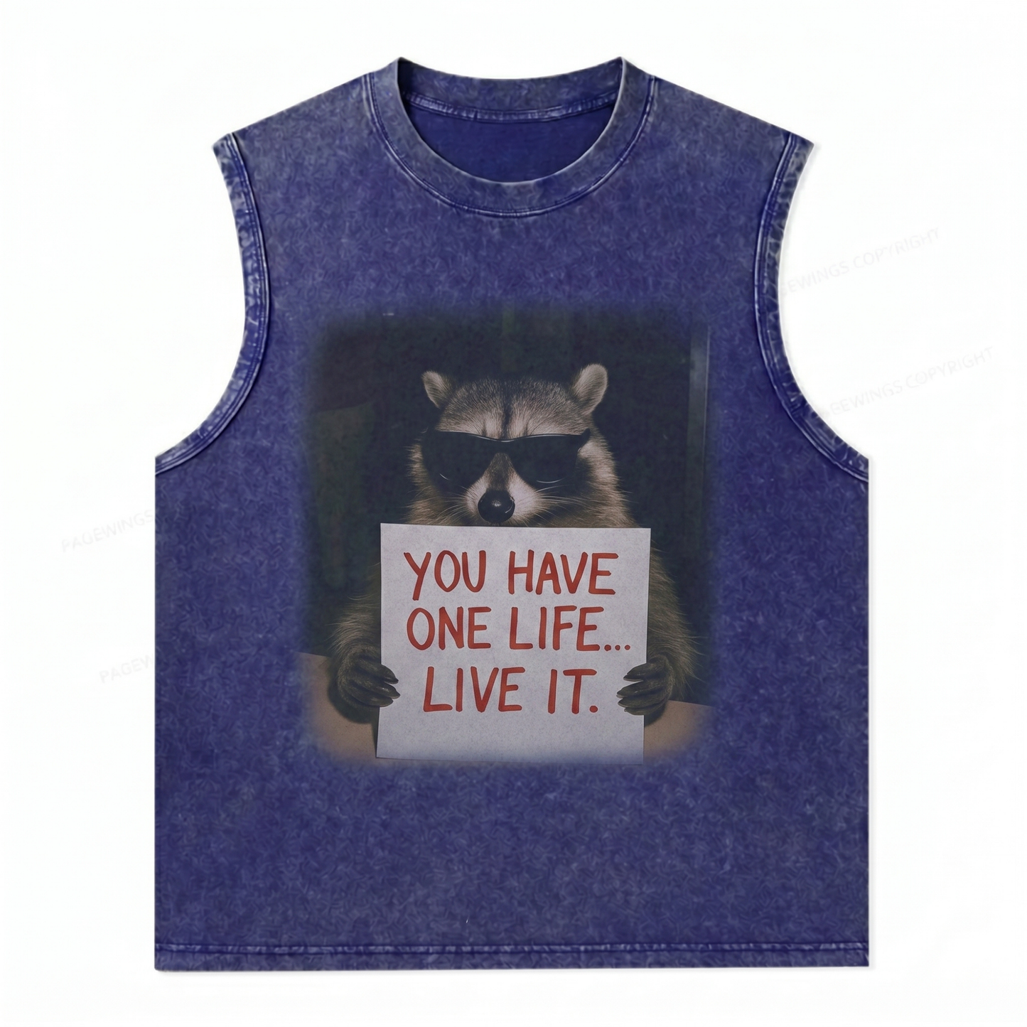 ChaoticClub You Have One Life Raccoon Wash Tanktop