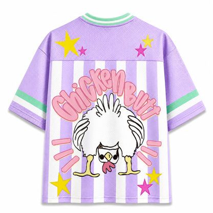 ChaoticClub Striped Guess What Chicken Butt Mesh Jersey