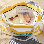 Personalized Embroidered Beach Tote Bag Striped Canvas Tote