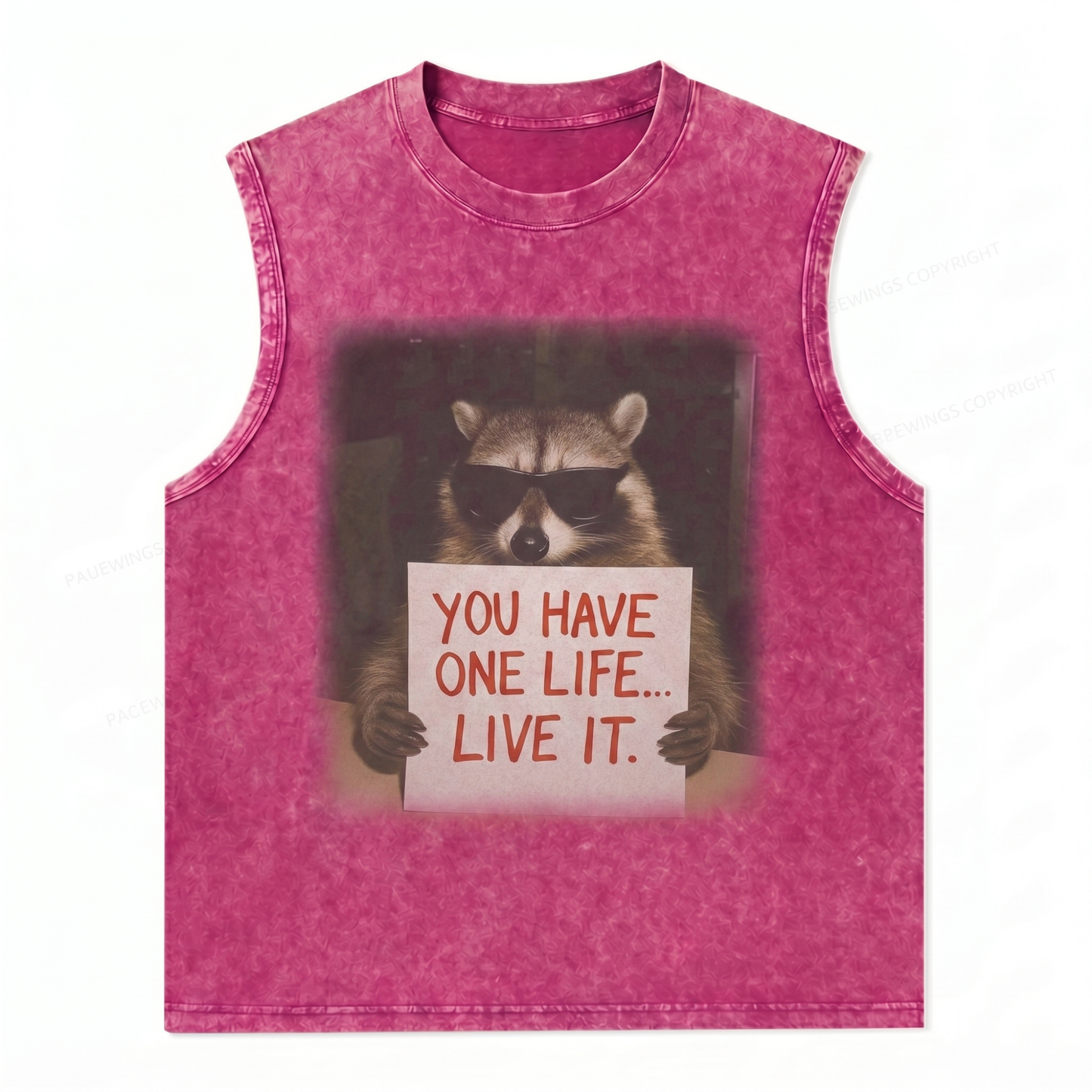 ChaoticClub You Have One Life Raccoon Wash Tanktop