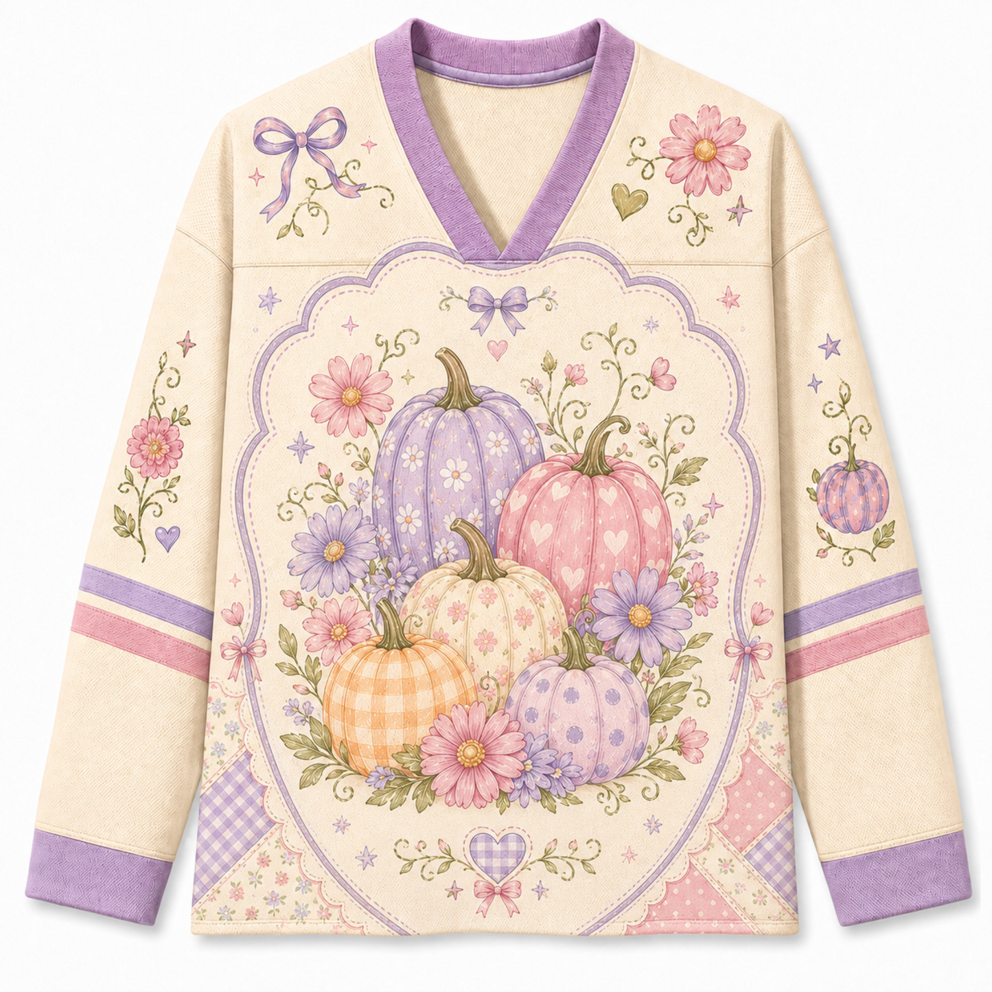 Chaotic Club Retro Pumpkin Patch Preppy Autumn Long Sleeve Jersey