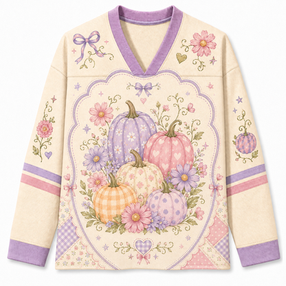 Chaotic Club Retro Pumpkin Patch Preppy Autumn Long Sleeve Jersey