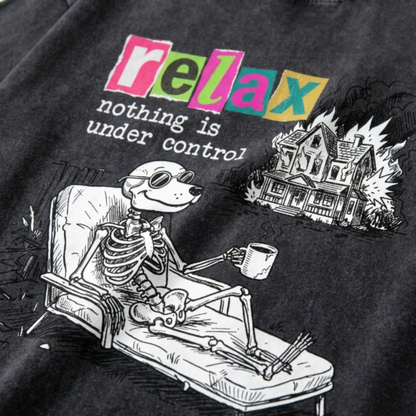ChaoticClub Nothing Is Under Control Dog Washed T-Shirt