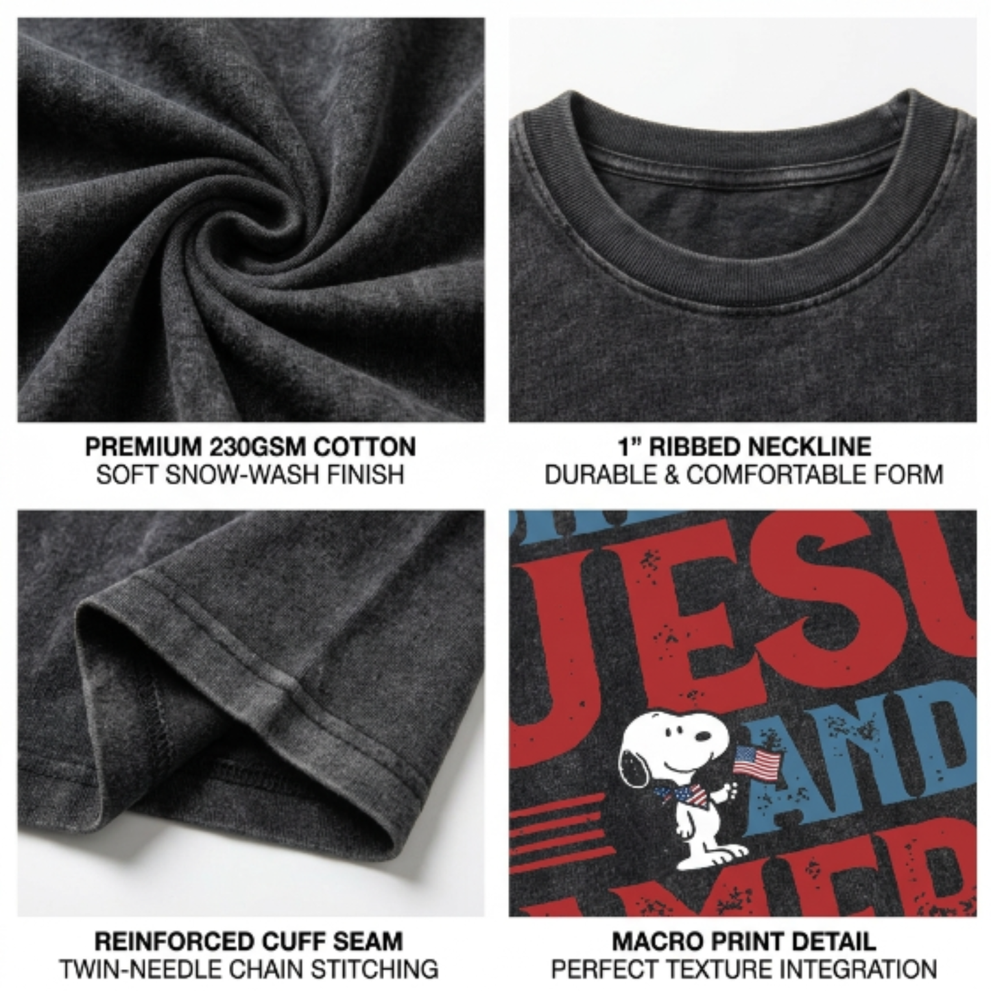 ChaoticClub She Loves Jesus and America Too Washed T-Shirt