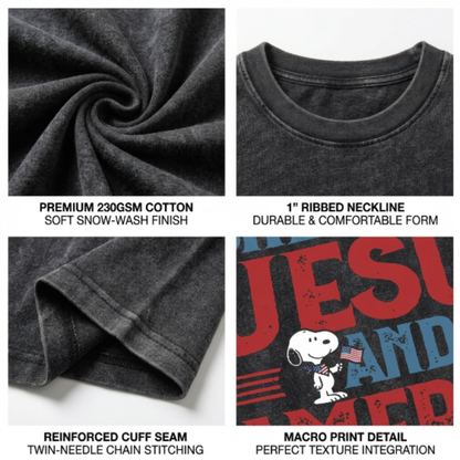 ChaoticClub She Loves Jesus and America Too Washed T-Shirt