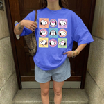 ChaoticClub Summer Smiley Face Dog Neon T-shirt