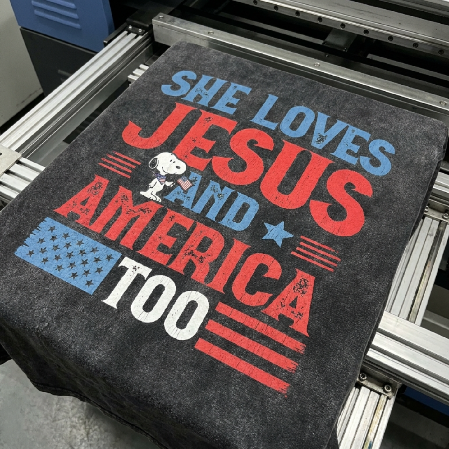 ChaoticClub She Loves Jesus and America Too Washed T-Shirt