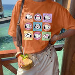 ChaoticClub Summer Smiley Face Dog Neon T-shirt