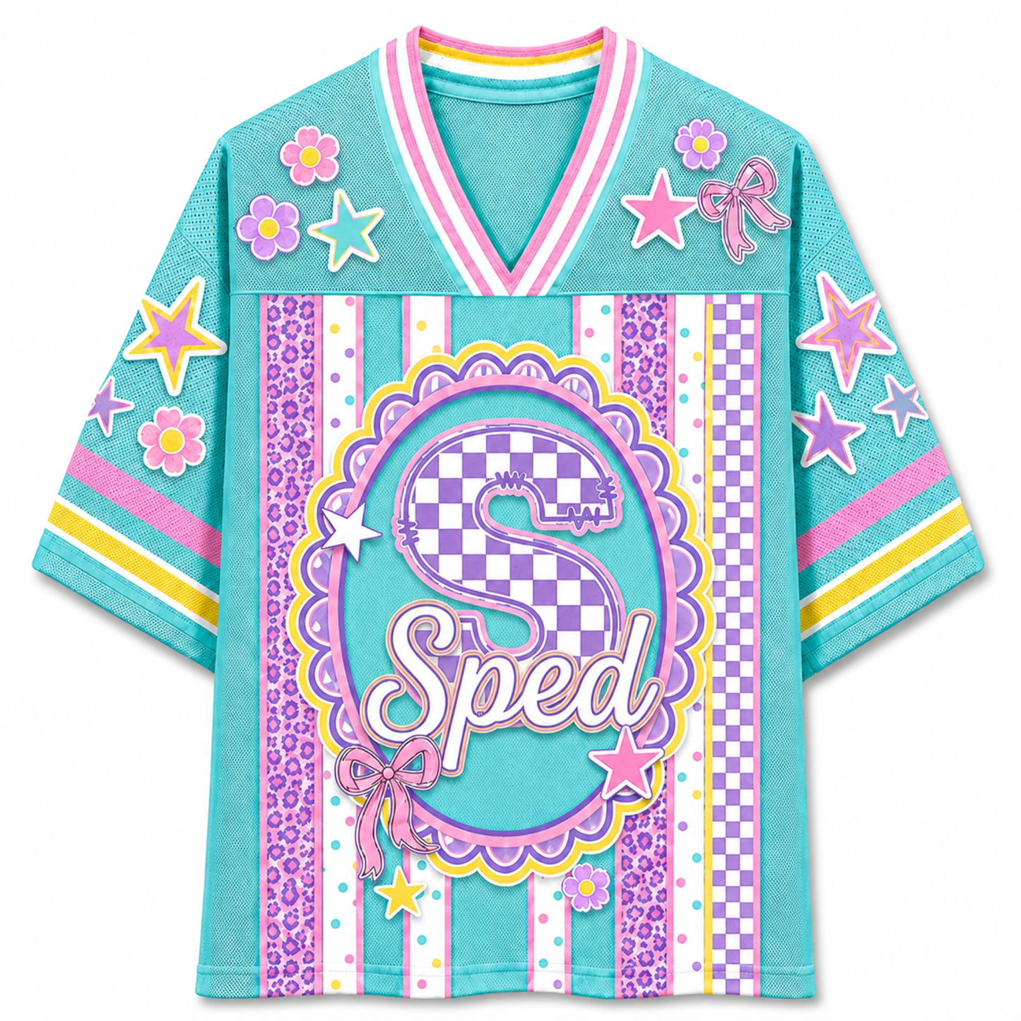 ChaoticClub Preppy Teacher Monogram Coquette School Staff Mesh Jersey