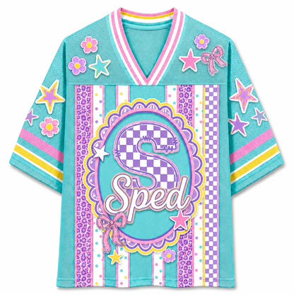 ChaoticClub Preppy Teacher Monogram Coquette School Staff Mesh Jersey