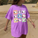 ChaoticClub Summer Smiley Face Dog Neon T-shirt