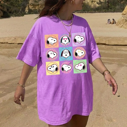 ChaoticClub Summer Smiley Face Dog Neon T-shirt