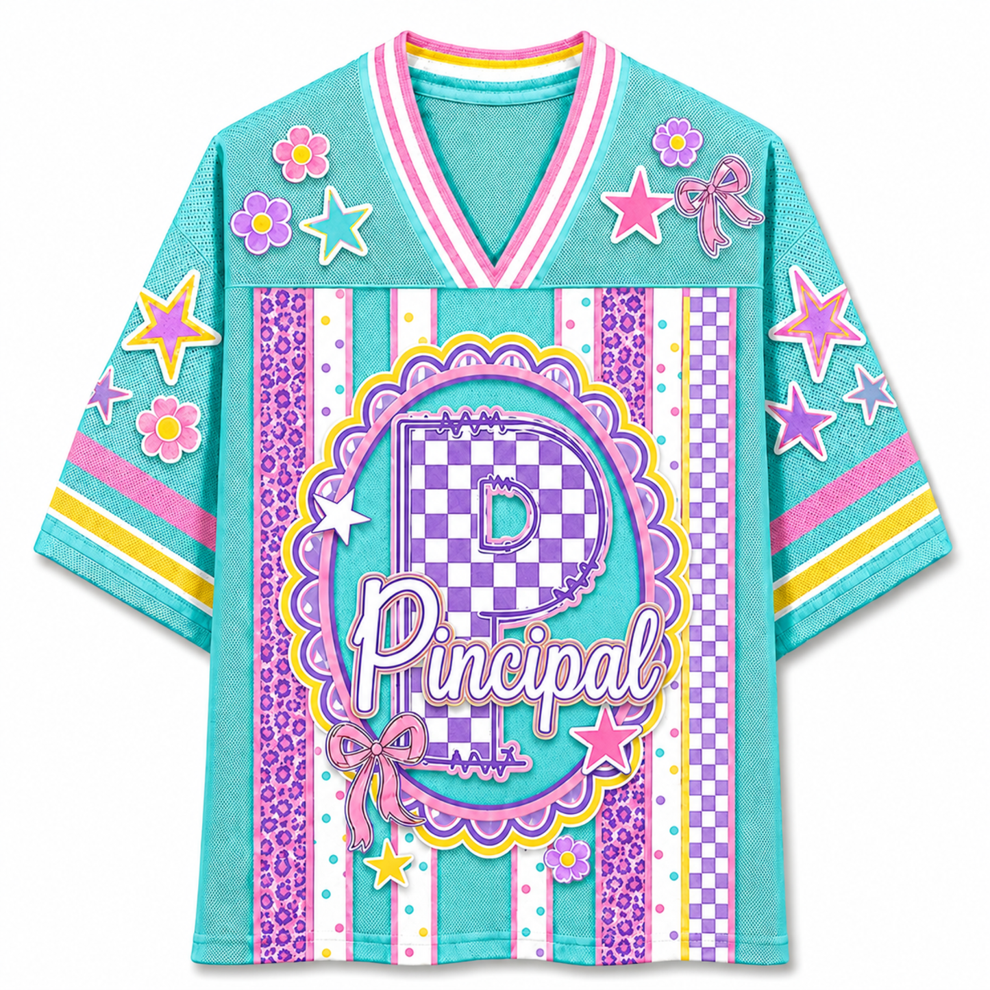 ChaoticClub Preppy Teacher Monogram Coquette School Staff Mesh Jersey