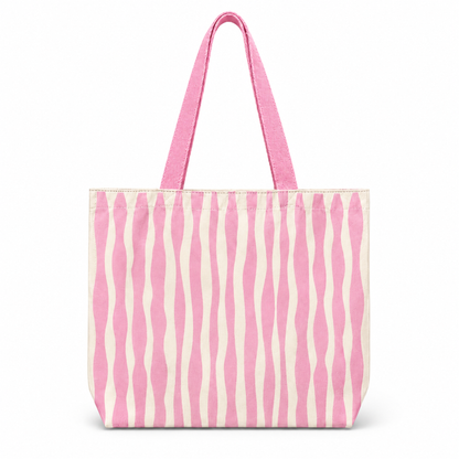 Raccoon Summer Striped Beach Tote Bag