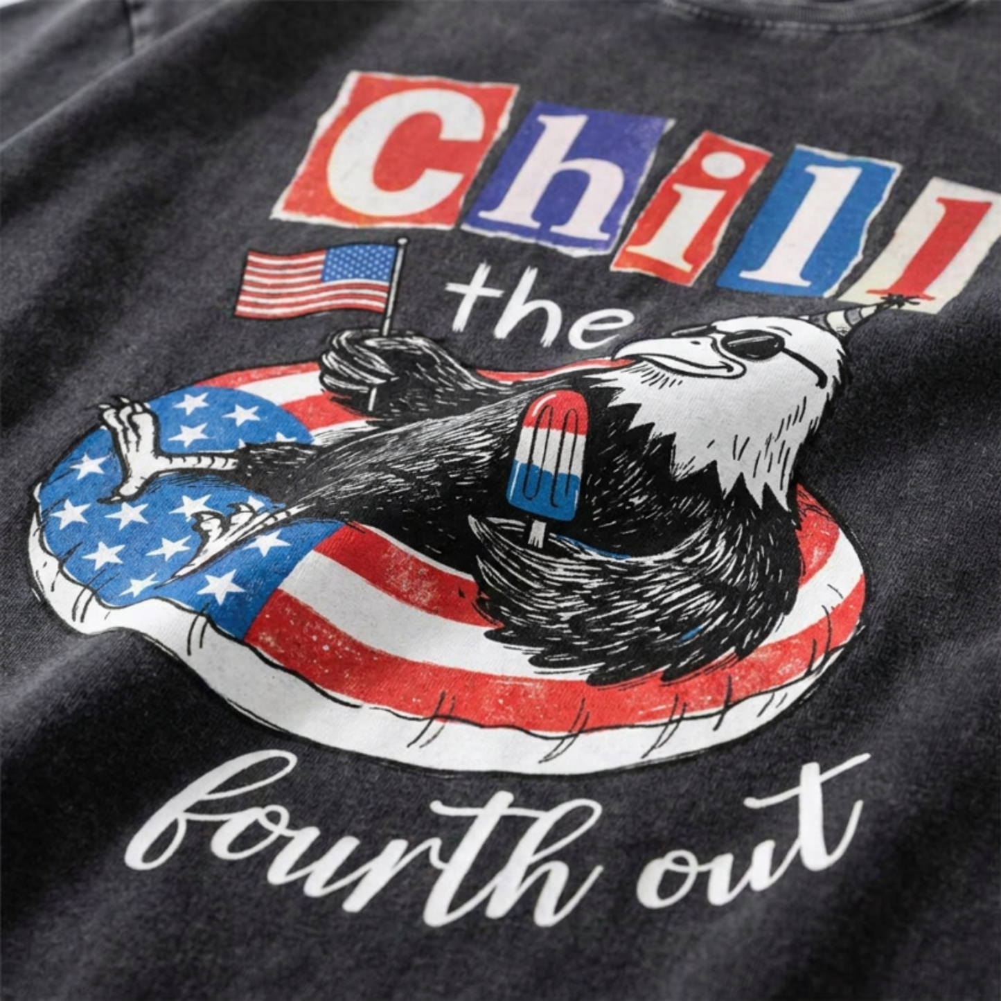 ChaoticClub Chill The Fourth Out Eagle Washed T-Shirt
