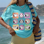 ChaoticClub Summer Smiley Face Dog Neon T-shirt