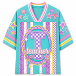 ChaoticClub Preppy Teacher Monogram Coquette School Staff Mesh Jersey