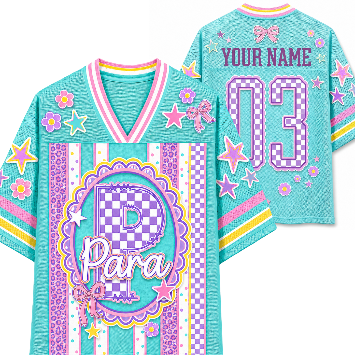 ChaoticClub Preppy Teacher Monogram Coquette School Staff Mesh Jersey