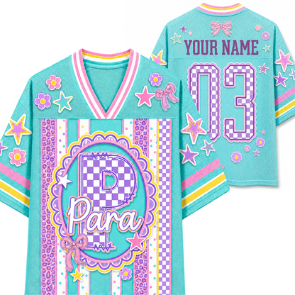 ChaoticClub Preppy Teacher Monogram Coquette School Staff Mesh Jersey