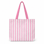 Fish Kiss My Bass Summer Striped Beach Tote Bag