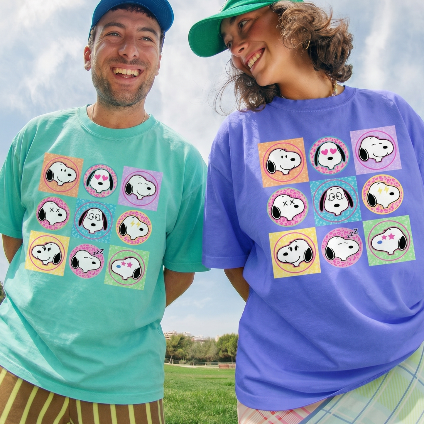 ChaoticClub Summer Smiley Face Dog Neon T-shirt