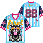ChaoticClub Blue & White Striped Feral Summer Raccoon Mesh Jersey