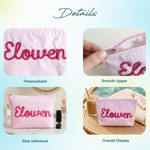 Personalized Embroidered Corduroy Vacation Travel Seersucker Makeup Bag