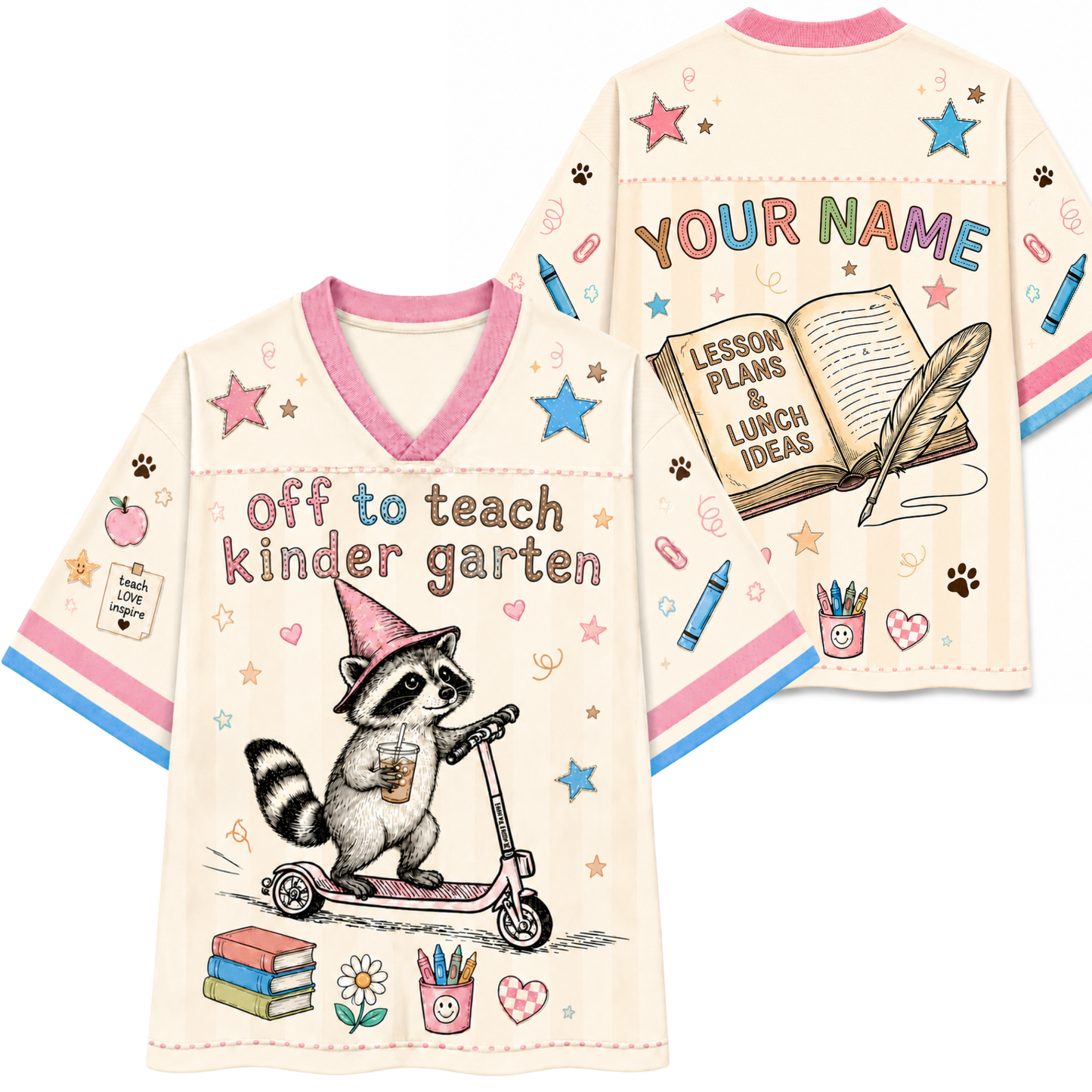 ChaoticClub Off To Teach Back to School Racoon Mesh Jersey