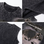 ChaoticClub Tired Not Sleepy Raccoon Wash Tanktop