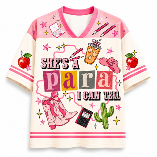 Chaotic Club School Staff She's a Para,Teacher I Can Tell  Mesh Jersey