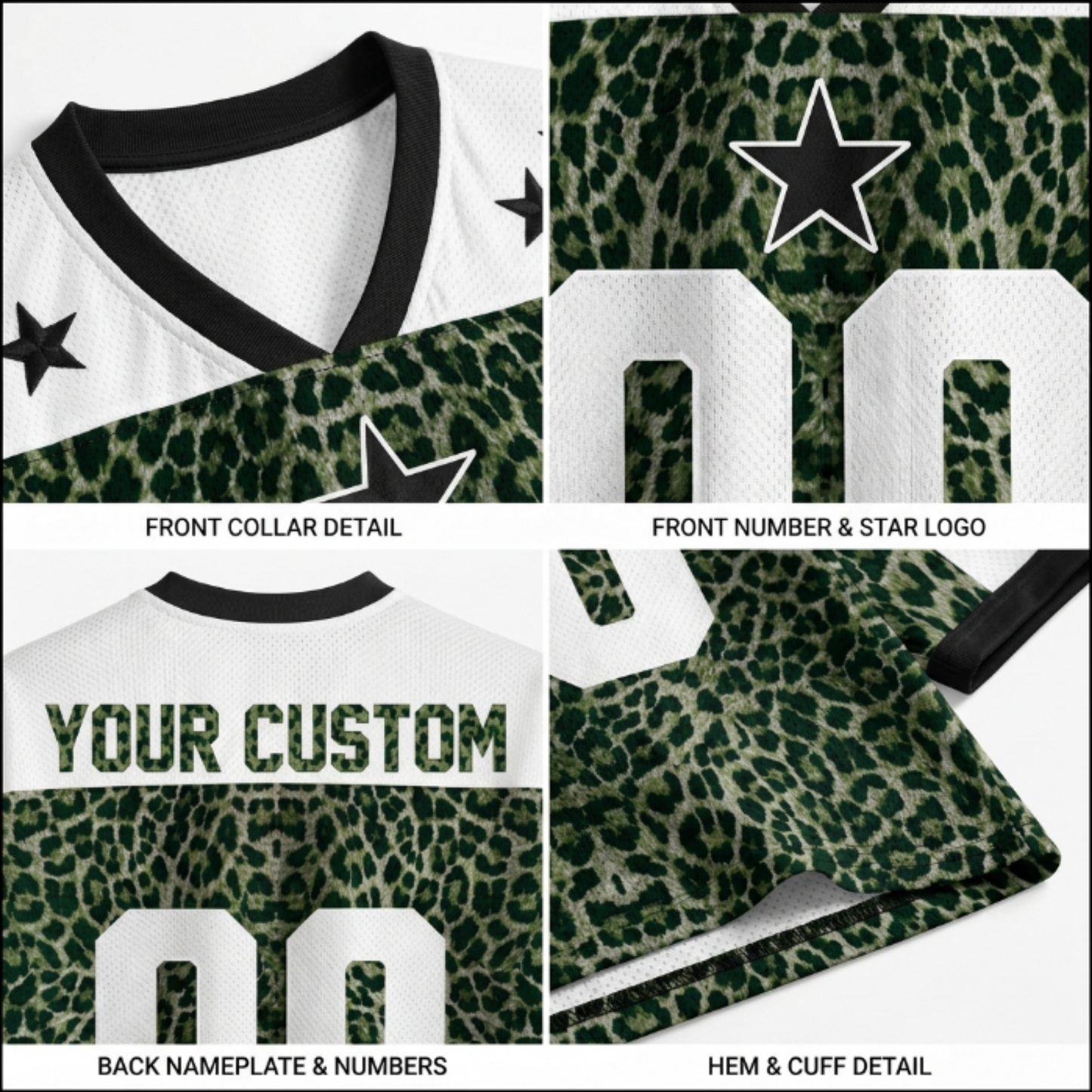 ChaoticClub Leopard Stars Personalized Mesh Jersey - Back View Design