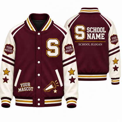 Chaotic Club Personalized School Name Mascot And Slogan Varsity Jacket