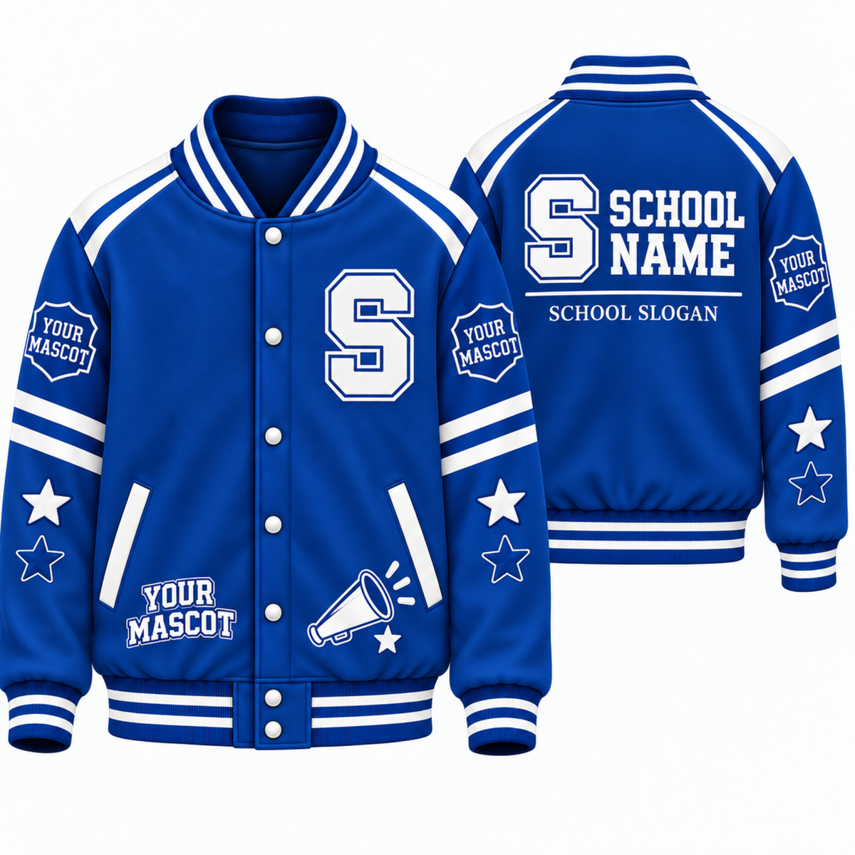 Chaotic Club Personalized School Name Mascot And Slogan Varsity Jacket