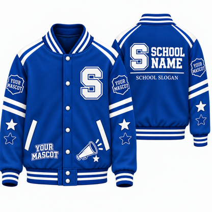 Chaotic Club Personalized School Name Mascot And Slogan Varsity Jacket