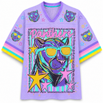 Chaotic Club Mascot Neon Striped School Pride Game Day Mesh Jersey
