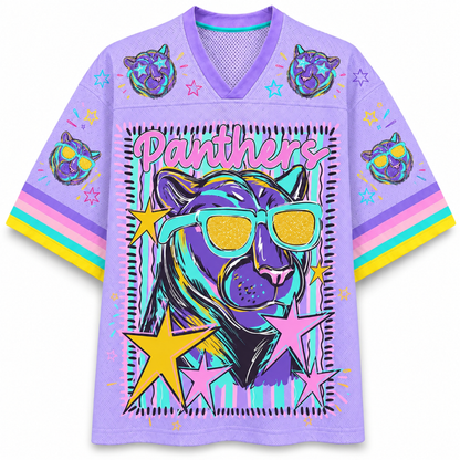 Chaotic Club Mascot Neon Striped School Pride Game Day Mesh Jersey