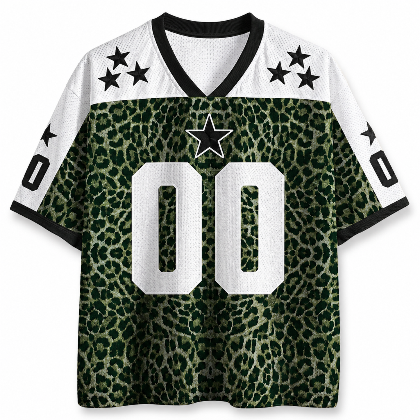 ChaoticClub Leopard Stars Personalized Mesh Jersey - Vibrant Graphic Print
