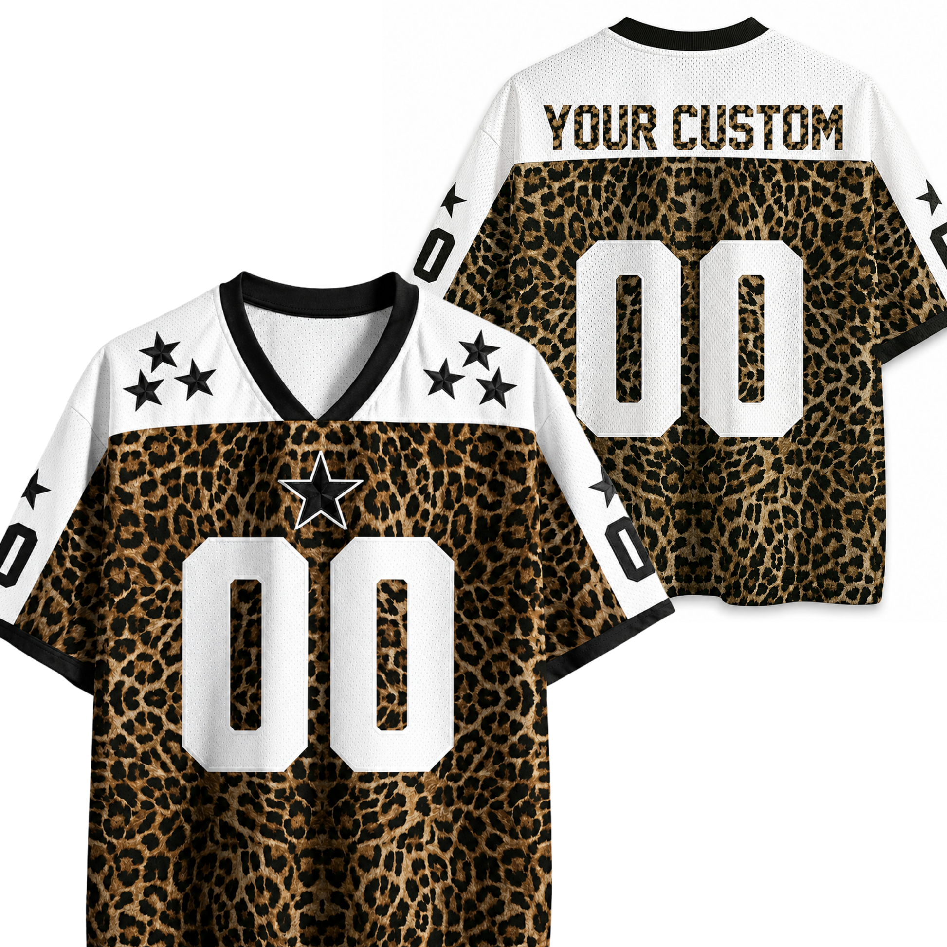 ChaoticClub Leopard Stars Personalized Mesh Jersey - Lifestyle Back View