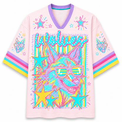 Chaotic Club Mascot Neon Striped School Pride Game Day Mesh Jersey