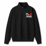 Chaotic Club Embroided Custom Teacher Name Red Apple Quarter Zip Sweatshirt