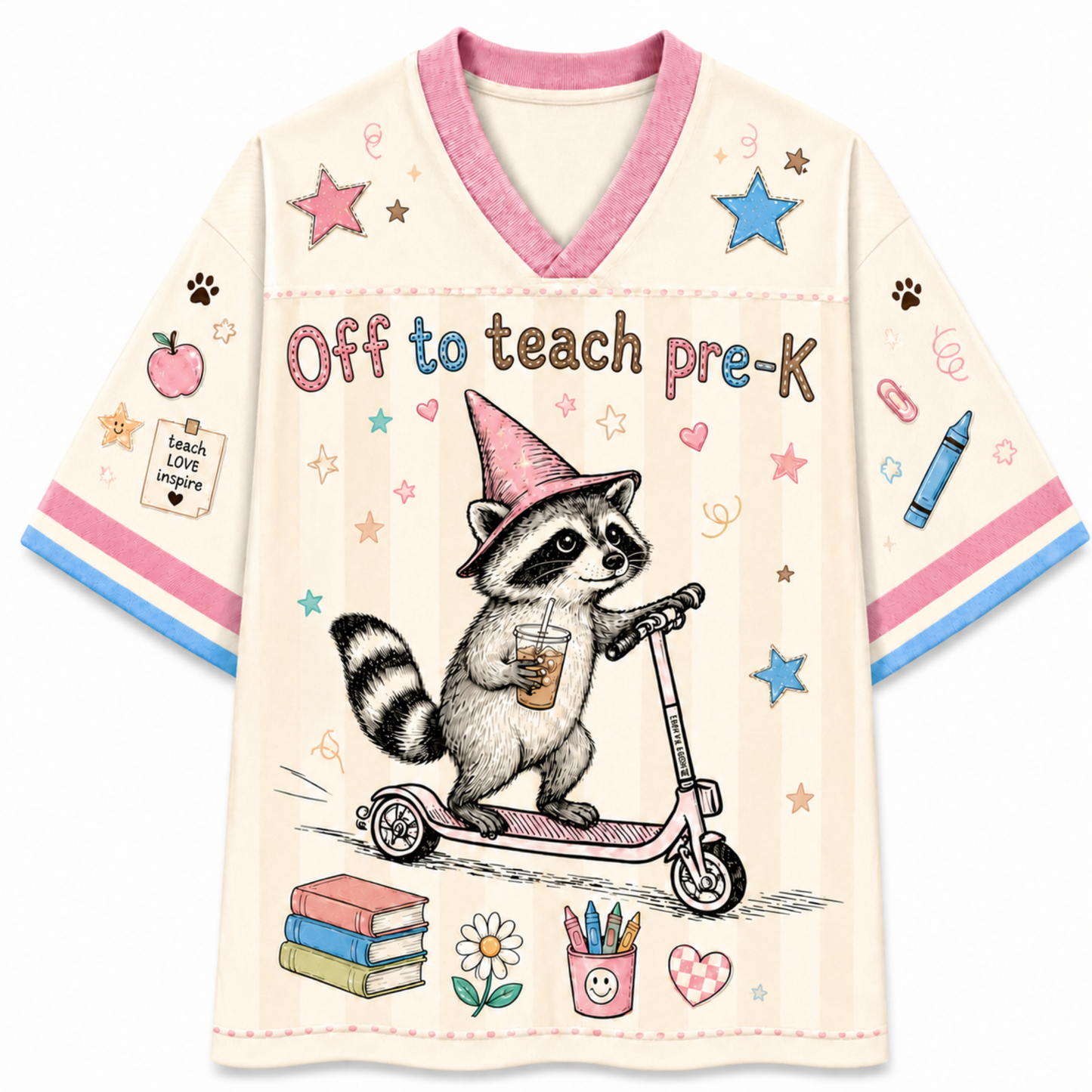ChaoticClub Off To Teach Back to School Racoon Mesh Jersey
