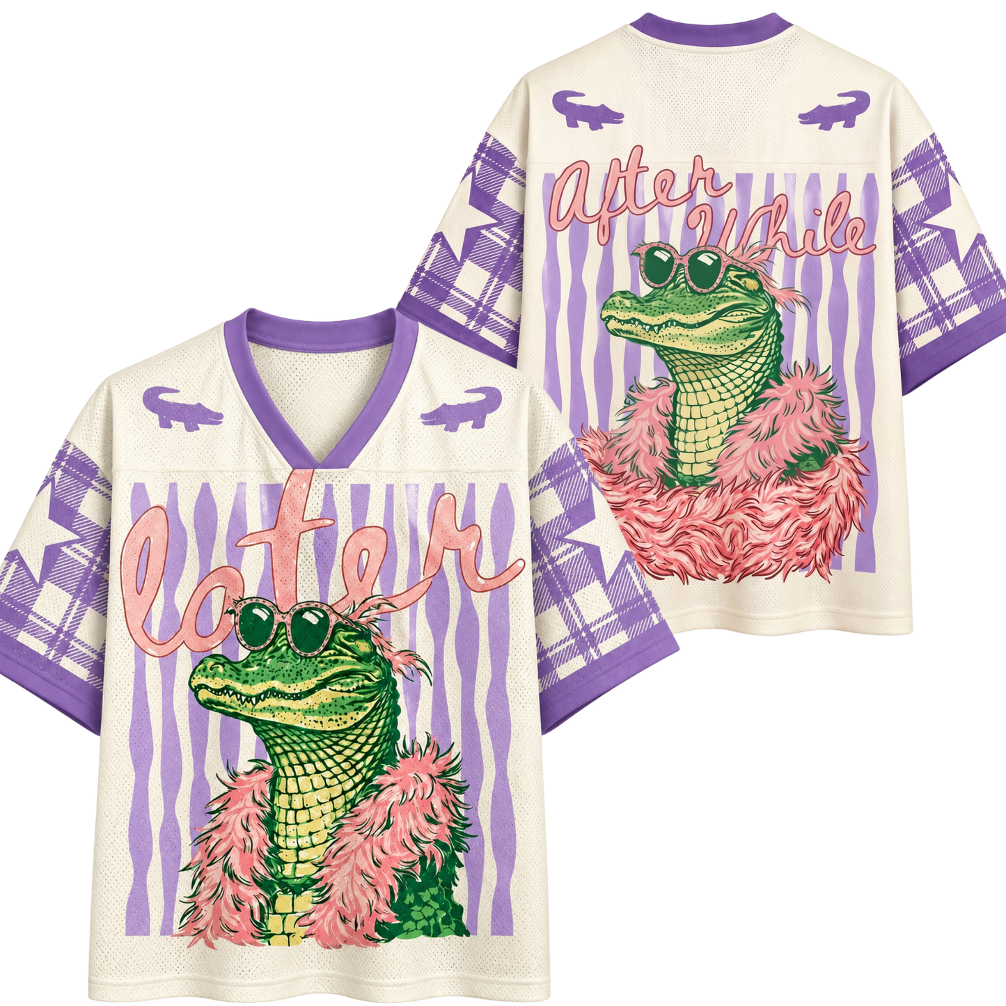 ChaoticClub Striped Later After While Gator Mesh Jersey