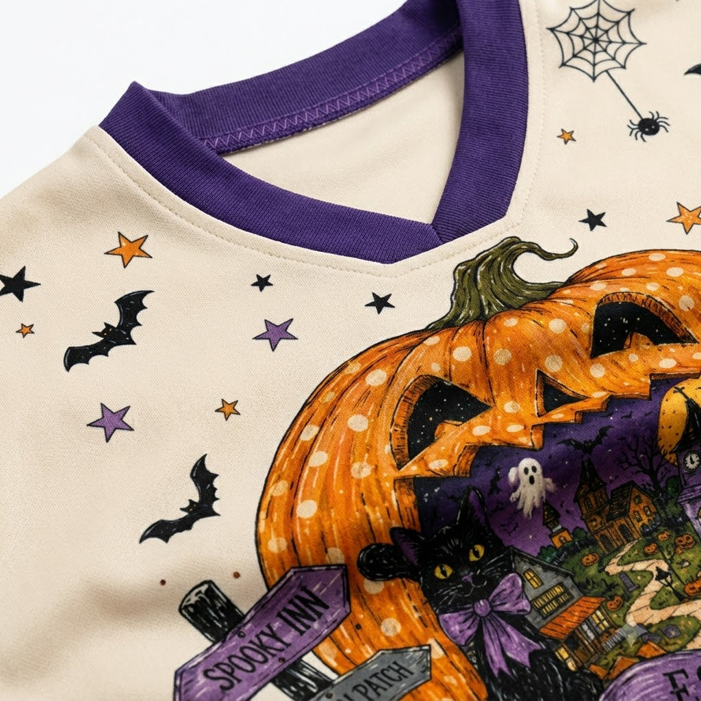 Chaotic Club Purple Halloweentown Trendy Fall Long Sleeve Jersey