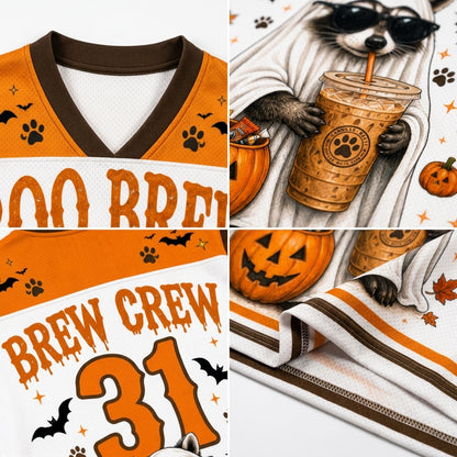 Chaotic Club Feral Halloween Boo Ghost Raccoon Halloween Mesh Jersey