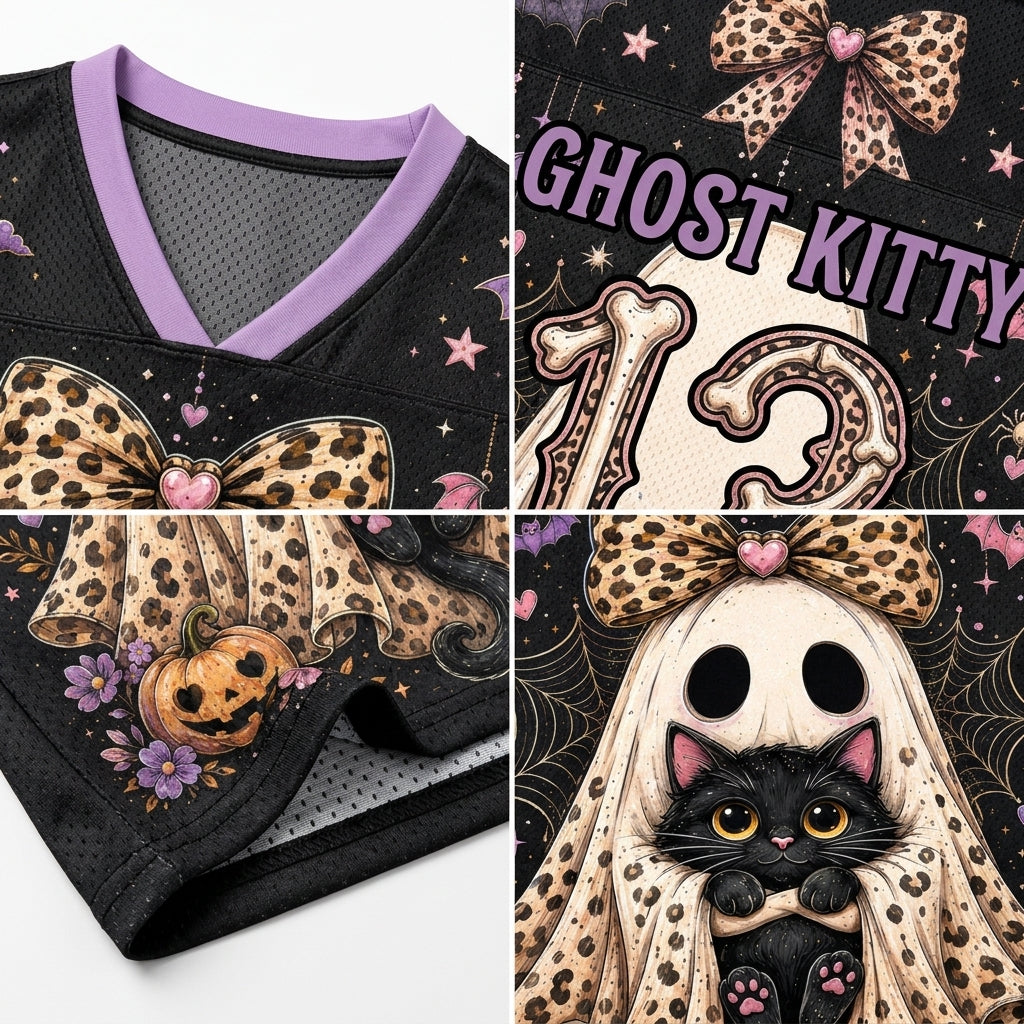 Chaotic Club Preppy Ghost Coquette Ghost Bow Mesh Jersey