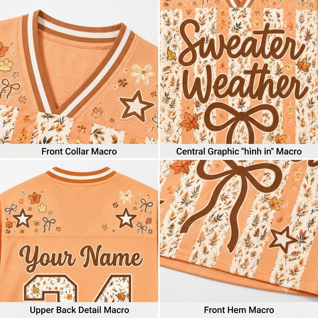 Chaotic Club Striped Fall Autumn Fall Leaves Thanksgiving Mesh Jersey